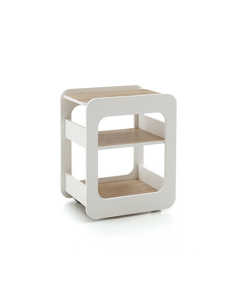 Creo - White trolley - Oak pattern